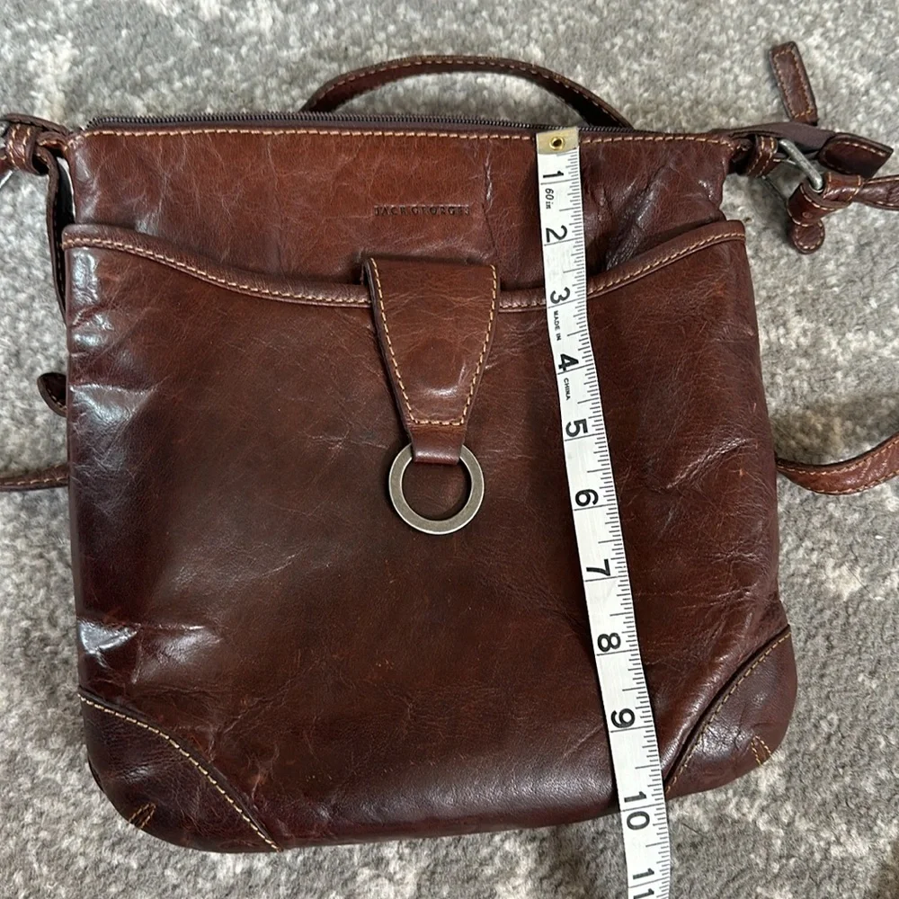 Jack Georges Genuine Leather Crossbody Voyager Handbag - Picture 15 of 16